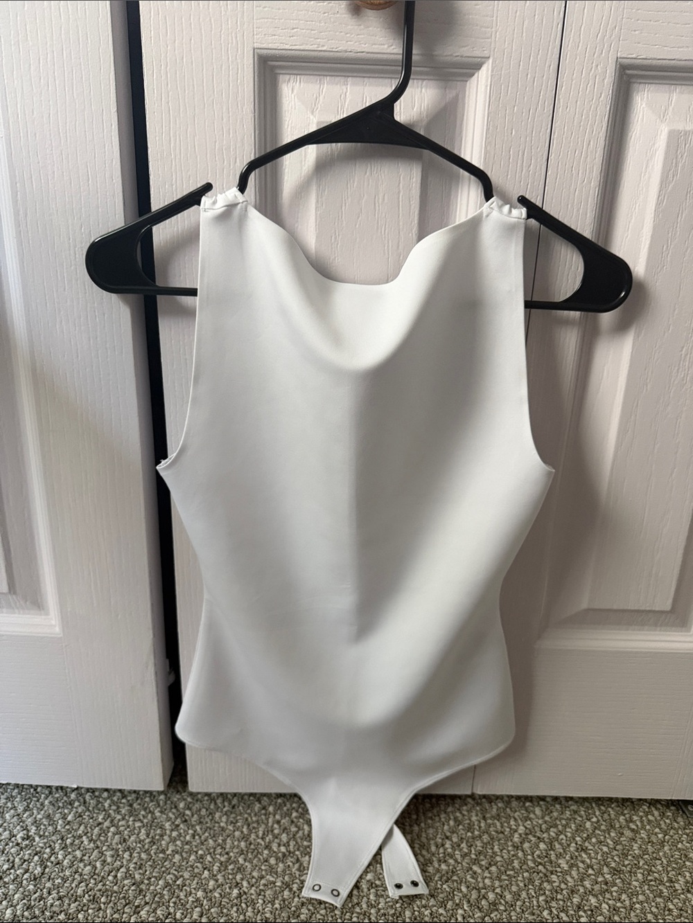 Abercrombie & Fitch White Scoop Neck Sleeveless Bodysuit